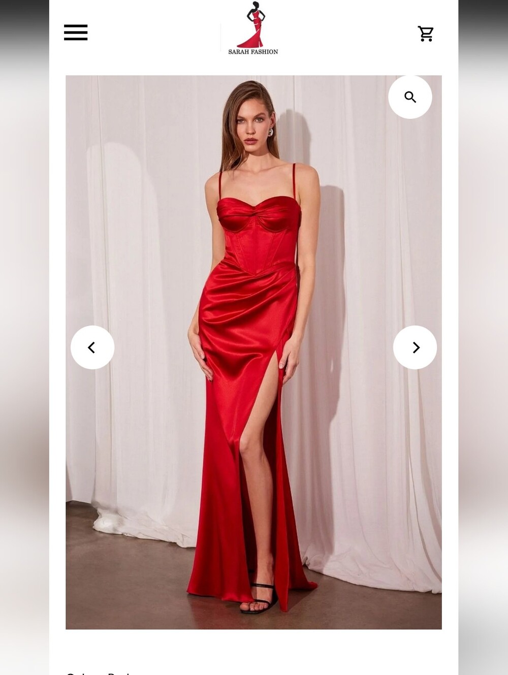 Ladivine Amoris Cinderella Divine BNWT Red Satin Formal Dress